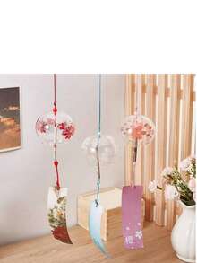 1 chiếc chuông gió kiểu Nhật, màu hồng hoa anh đào, đỏ, xanh dương, mặt dây chuyền chuông gió thủ công, thích hợp làm quà tặng sinh nhật và trang trí nhà cửa. - Nhiều màu - Xem 2