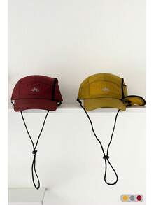 Gorra visera suave a rayas a cuadros con bordado de letras, de secado rápido. Gorra visera transpirable con protección solar para mujer para actividades al aire libre y ciclismo. Gorra visera unisex de secado rápido, con bloques de color, adecuada para actividades al aire libre en verano, protección solar, ciclismo - Cordón con letras - Ver 10