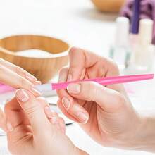 7pcs Manicure & Pedicure Tool Set, Glitter Nail File, Pink Mini File, V-Shaped Dead Skin Scraper, Dead Skin Pusher, Heart-Shaped Polishing Block, Dead Skin & Callus Removal, Nail Filing & Grooming Tools, Salon-Grade Home Portable Travel Manicure Accessory Kit With Storage Bag/Pedicure Tools Salon - Multi-Function Nail Care Set, Travel Portable Set, Daily Use, Nail File, Tool Accessories, Manicure Accessory Tools, Cuticle Care Tools - Baby Pink - View 4