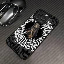 Mujer rezando, arte gótico en blanco y negro.funda de teléfono Fundas compatibles con ,Apple,VIVO,OPPO,,, y Honor.Fabricadas en silicona TPU,ofrecen protección contra golpes y caídas. - Negro - Ver 3