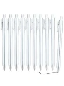 Bộ 10 bút bi cao cấp màu vàng/vàng hồng/bạc, bút bấm mực đen, ngòi cỡ trung bình (1.0mm), viết trơn tru, thích hợp cho đám cưới, tiệc cưới, văn phòng, học sinh, giáo viên, nhật ký và quà tặng. - Nhiều màu - Xem 3