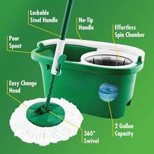 Tornado Spin Mop System And 1 Refill, Mop And Bucket With Wringer Set Hardwood Floor Cleaning, 2 Total Heads Included - Spin Mop Plus 1 Refill - View 5
