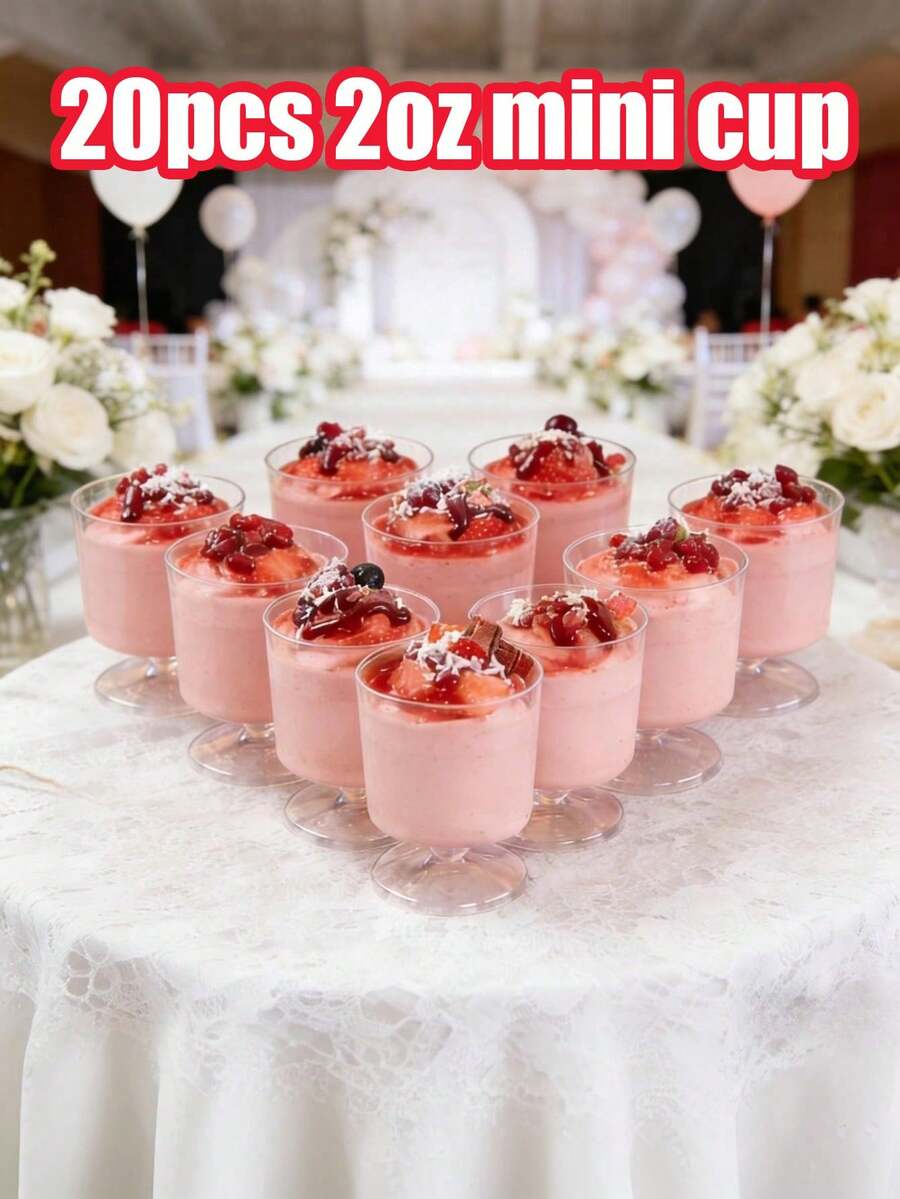 Bộ 10-50 ly tráng miệng mini 2oz hoặc 5oz, ly thủy tinh trong suốt, ly đựng kem, bánh ngọt mini, ly đựng món khai vị, ly đựng mousse, ly nếm thử dùng trong tiệc cưới, sinh nhật. - Nhiều màu - Xem 1