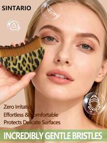 Lymphatic Contour Face Brush Lymphatic Drainage Massage Double Chin Reducer Lymphatic Drainage Brush For Face Ergonomically Designed To Fit The Skin Precisely And Relieve Fatigue - Leopard - View 9