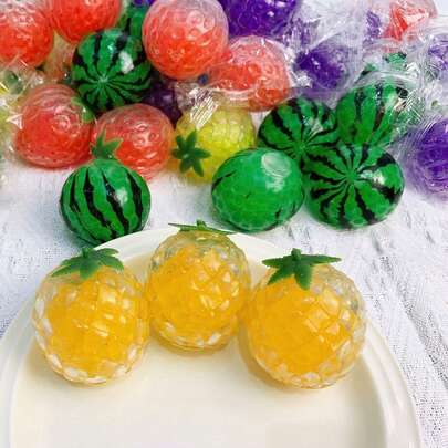 Pelota de estrés con forma de fruta de malla suave: juguete de dedos suave para apretar, juguete sensorial de ansiedad en forma de sandía y uva, regalo perfecto del Día de la Madre para coleccionistas de juguetes antiestrés y adultos