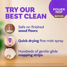 Power Mop Wood, Hardwood Floor Cleaner Mopping Home, Bathroom, Kitchen, All Purpose Multi-Surface Cleaning Set Includes PowerMop Wood, 2 Pads, 1 QuickDry Lemon Solution, & 2 Batteries - 1 - Xem 4
