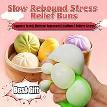 Đồ chơi bóp hình baozi siêu mềm, lớp vỏ siêu mỏng, kết cấu mịn màng, đa chức năng, bóng giảm căng thẳng, lý tưởng để thư giãn trên bàn làm việc và quà tặng giảm stress văn phòng, phù hợp cho văn phòng, trường học, phòng ngủ, nhà cửa, quà tặng thiết yếu cho Ngày của Mẹ, quà tặng tiệc tùng. - Một kích cỡ phù hợp cho tất cả - Xem 6