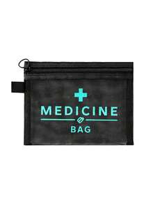 Nécessaire de malha com logo "Medication" em azul-petróleo brilhante, estojo portátil, bolsa de maquiagem, organizador de cuidados com a pele, item essencial para viagens, volta às aulas, material escolar, presente para madrinhas, presente de Dia das Mães, presente de aniversário, presente para amigos e professores, bolsa para guardar medicamentos, organizador de banheiro, porta-joias, porta-batom e porta-maquiagem, nécessaire para estudantes, presente para esposa, família, amigos e colegas de trabalho. - Multicolorido - Ver 15