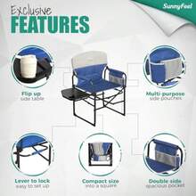 Picnic Folding Table And Chairs - Blue Quilted - View 7