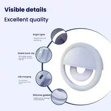 150mAh LED Selfie Light, Portable LED Light, Ring Light, Clip-On Fill Light, 3 Lighting Modes, Phone Selfie Light, Mirror Light, Suitable For Phones And Computers, Makeup, Video Calls, Live Streaming, Vlog, Perfect For Selfies And Video Calls, Photography And Videography, Charming Christmas Gift, Room Decor, Christmas Decoration, Christmas Lights - tròn - Xem 12