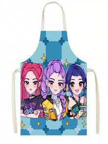 Hasbro 1件装狩猎女孩团体儿童围裙 - 高密度涤纶无袖围裙，印有可爱卡通人物图案，适合烹饪、绘画、手工制作等，主题围裙 - 彩色 - 查看 8