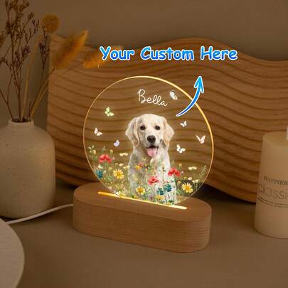 Đèn ngủ tưởng niệm ảnh thú cưng cá nhân hóa: Quà tặng chia buồn khi mất chó mèo, Đèn ngủ ảnh thú cưng tùy chỉnh, Đèn tưởng niệm, Quà tặng chó mèo cá nhân hóa, Đèn ngủ LED chân dung chó, Quà tặng tưởng niệm thú cưng, Quà tặng cho người yêu chó