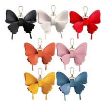 Móc khóa hình bướm bằng da PU thời trang, mặt dây chuyền hình bướm giả, phụ kiện túi xách hình bướm bằng da dễ thương, phụ kiện móc chìa khóa xe hơi. - đen - Xem 6