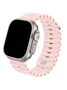 1条男女通用运动海洋风表带，兼容49mm、46mm、45mm、44mm、42mm、41mm、40mm、38mm尺寸的 Series 10/9/8/7/6/5/4/3/2/1 Ultra SE - 灰粉 - 查看 2