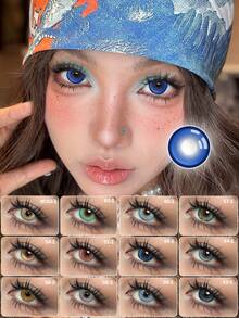 12 Different Colored Contact Lens With Vibrant Colors Are Available For Selection. They Come With A Wearing Tool And A Storage Case, Making Them Suitable For Daily Wear, Friend Gatherings, Cosplay, Halloween Costumes, Christmas Parties, New Year Events, Stage Performances, Travel Photography, Beauty Shots, Delicate Colored Eyeglass Lens. They Are Perfect For Daily Makeup, Shopping Dates, Night Club Activities, Festival Celebrations, Outdoor Gatherings, Cosplay Performances, Wedding Celebrations, And Beauty Enhancement Needs During Holiday Travels False Eyelashes. - View 2
