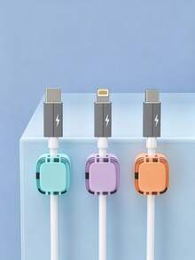 Desktop Magnetic Cable Organizer/Data Cable Storage/Headboard Organizer/Charging Cable Holder/Net Cable Holder/Wall-Mounted Cable Organizer. - 3pcs Purple - View 6