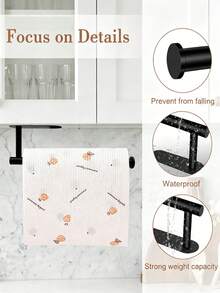 1pc Paper Towel Holder, Wall-Mounted Self-Adhesive Or Drill Hole Paper Storage Rack, Household Stainless Steel Paper Towel Holder, For Kitchen And Bathroom, Home Organizers And Storage, Home Accessories - Multicolor - View 9
