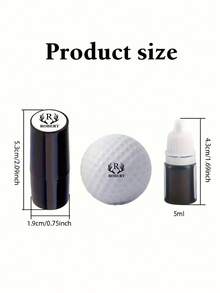 1/2/5pcs Customizable Golf Ball Stamp, Personalized Auto-Ink Golf Ball Stamp, Customized Single Letter Golf Ball Marker Gift, Customizable Name Golf Ball Stamp, Size 5.3x1.9cm, 5 Styles, Waterproof, ABS Material, Perfect Gift For Golfers, Unisex Golf Accessories - Style a - View 2
