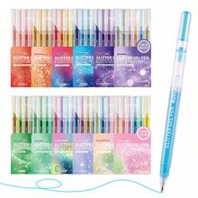 12-Color Washable Ballpoint Pens, Erasable, Quick-Drying, Anti-Clogging, Student Drawing Pens, Stationery Art Supplies, Smooth Writing Colorful Pen Set - Multicolor - View 3