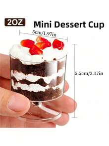 Bộ 10-50 ly tráng miệng mini 2oz hoặc 5oz, ly thủy tinh trong suốt, ly đựng kem, bánh ngọt mini, ly đựng món khai vị, ly đựng mousse, ly nếm thử dùng trong tiệc cưới, sinh nhật. - Nhiều màu - Xem 10