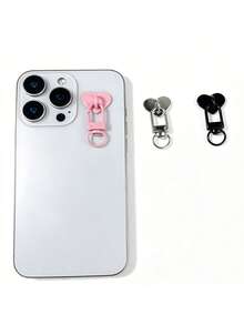 Capa de Telefone 2 em 1 com Adesivo em Forma de Coração + Gancho para Cordão, Alça de Cordão para Smartphone DIY, Material de Liga Metálica com Autocolante, Fixação Sem Arranhões, Acessório para Capa de Telefone e Bolsa, Decoração de Chaveiro para Smartphone - Multicolorido - Visão 10