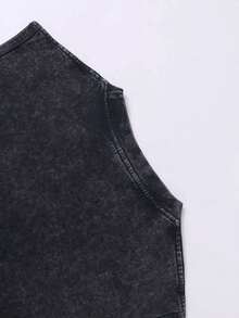 2026 New Summer Men's Sleeveless T-Shirt 230g Washed, Guardian's Wild Power Pattern-Printed Vest, Men's Washed Vintage Tank Top, Washed Cotton Fabric, Outdoor Sports And Fitness Apparel, Popular Streetwear Recommendation, Loose Washed Tank Top For Men - 黑色 - 查看 2
