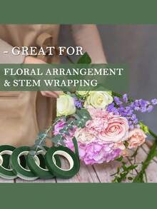 6 Rolls Green Floral Tape, DIY Wedding Bouquet Stem Wrapping Material, Flower Shop Valentine's Day Mother's Day Father's Day Bouquet Packaging Material, Bouquet Packaging And Floral Arrangement Decorative Adhesive Floral Tape, Wedding Supplies, Floral Tape, Fresh Flower Specific Tape, Florist Specific Adhesive Tape, Bouquet Stem Packaging, Wedding Bouquet Gift Birthday Graduation Ceremony - Multicolor - View 5