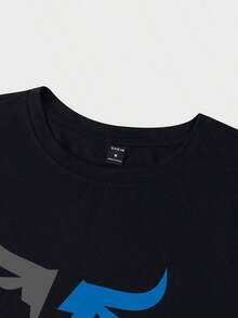 Fenqiro Camiseta Redonda Con Cuello De Hombres Con Estampado De Patrón - Blanco - Ver 4