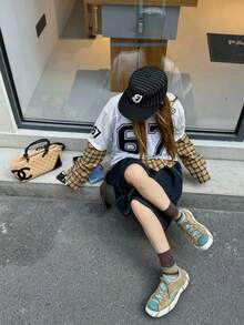 Soft Crown Flat Brim Baseball Cap, Unisex Embroidered Letter Snapback Hat, Versatile Sun Protection, American Street Style, Skater Hippie Chicks, Suitable For All Seasons - Multicolor - View 3
