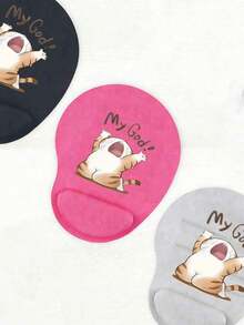 Ergonomic Wrist Support Mouse Pad With Cute Cat Pattern Design,Ergonomic Eva Wrist Support Cushion,Non-Slip Memory Foam Mouse Pad,Comfortable Non-Slip Base, Comfortable Mouse Pad With A Smooth Wrist Support,Comfortable Skin-Friendly Desk Rest,Desktop Protector,Suitable For Gaming, Office,Computers, Laptops,Home Use,Graduation Season Souvenir,Perfect Gift For Valentine's Day, Mother's Day,Back To School,Spring - Multicolor - View 3