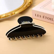 1件休闲街头风醋酸纤维大号发爪，奢华法式简约时尚发饰 - 彩色 - 查看 5