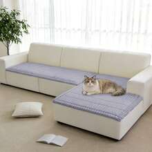 YSTYLE Soft Fleece Sofa Cover, Non-Slip Sofa Cover, Durable And Washable, Suitable For 1/2/3/4 Seater Sofas And Corner Sofas With Chaise Longue Section - Light Grey - View 8