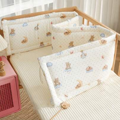 1件装多尺寸婴儿床围栏，婴幼儿防摔床护栏，儿童床安全围栏，婴儿垫，婴儿床保护垫，新生儿全方位婴儿床保护，通用婴儿床安全防撞垫，婴儿床侧护栏和围栏布套