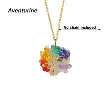 Collar colgante del árbol de la vida con 7 piedras de los chakras, hecho a mano con alambre de oro envuelto alrededor de cristales naturales de piedras curativas, joyería de estilo bohemio para equilibrar el Reiki, regalo para amantes de los cristales - Colgante 1 unidad - Ver 11