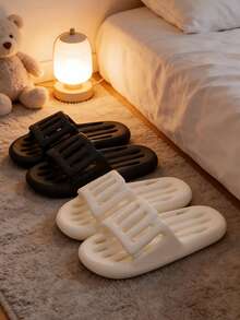 EVA Soft Bottom Bathroom Slippers, Breathable Quick-Drying Anti-Slip, Household Shower Couples Sandals, Bathroom Hollow Drainage Slippers - Slippers - View 5