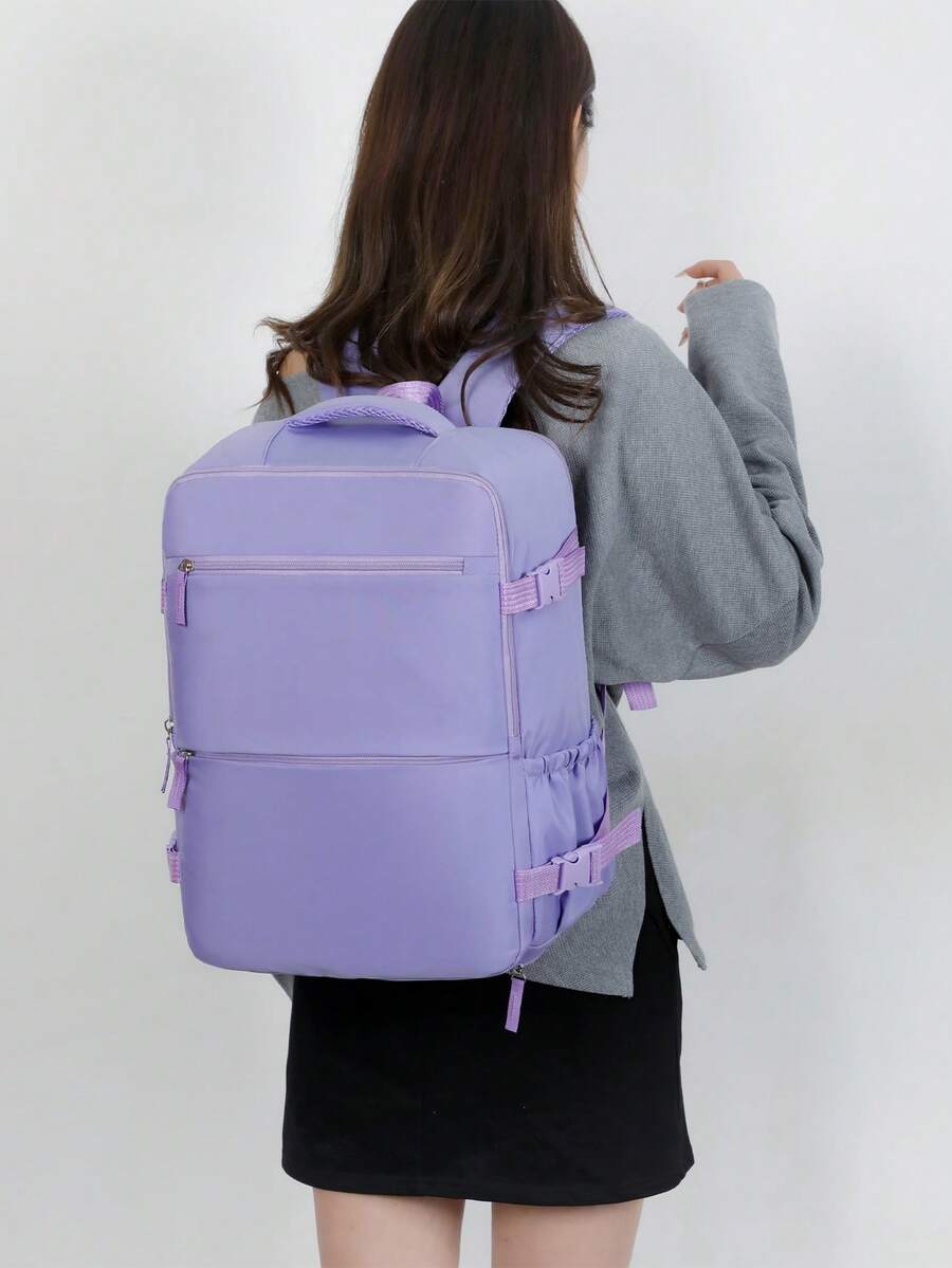 Ba lô du lịch cỡ lớn kiểu Preppy, có ngăn đựng giày riêng biệt, vali cố định dành cho học sinh.