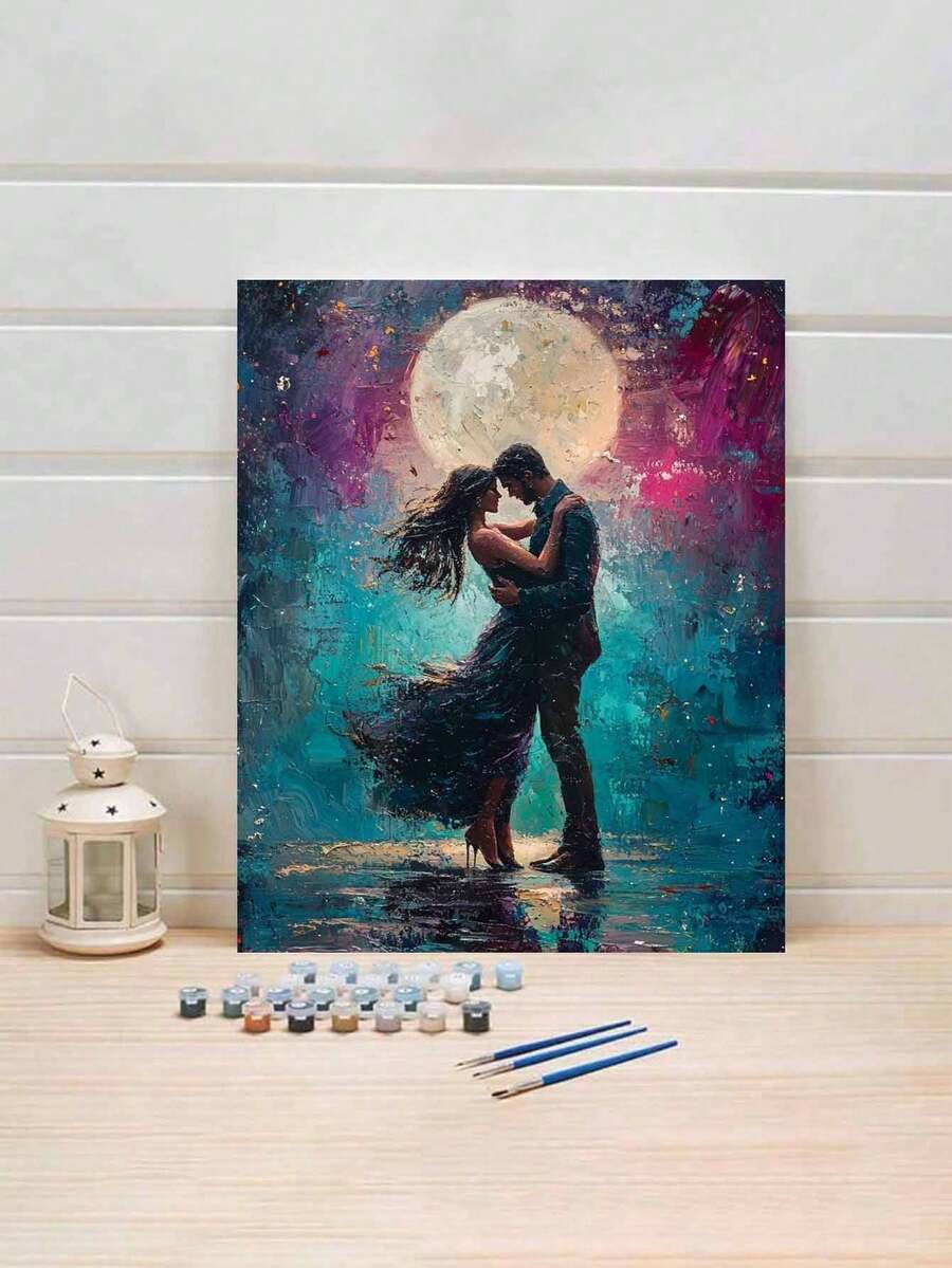 一套DIY数码油画套装，成人艺术工艺品，无框艺术油画套装，适用于卧室装饰和墙面艺术装饰，无需绘画基础，简单有趣的绘画方法，实现您的绘画梦想，沉浸在多彩的世界中，每一笔都是自我表达，为生活增添浪漫，送给家人和朋友的最佳礼物，节日礼物，40*50厘米