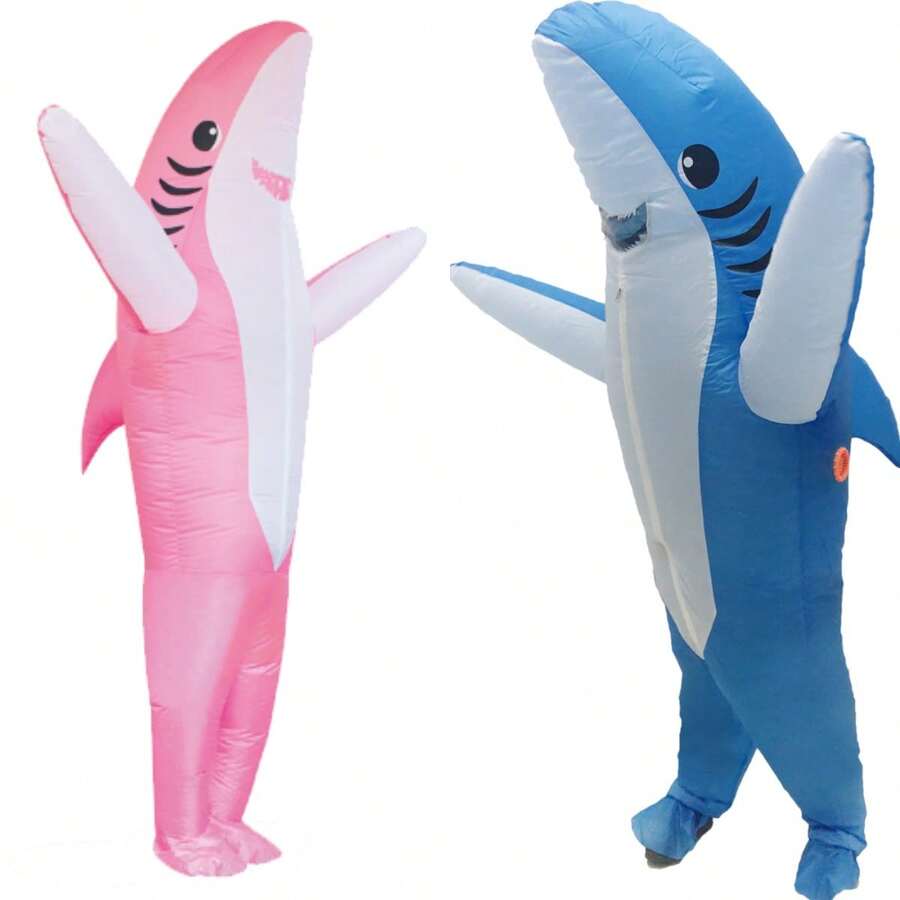 Trang phục cá mập bơm hơi để hóa trang, đạo cụ vui nhộn cho bữa tiệc, trang phục thú vị, trang phục cá mập ăn thịt người cho các buổi hóa trang trong bữa tiệc.