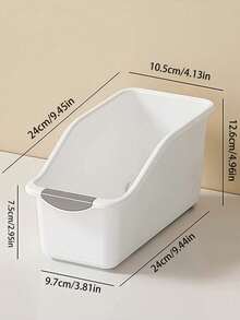 1 pièce Boîtes de rangement au design incurvé en plastique robuste, organisateur, conteneur gain de place pour sous l'évier, le garde-manger & l'organisation des armoires, convient pour les fournitures de nettoyage, les articles ménagers essentiels & le rangement de la cuisine/salle de bain, l'organisation du garde-manger - Multicolore - Voir 5