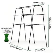 Senmeo U-Shaped Cucumber Trellis For Raised Garden Beds, Metal Garden Arch Support, Plant Support For Climbing Vegetables & Vines - Black - 查看 4