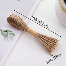 3.94英寸粗天然黄麻绳 - DIY工艺包装绳，适用于植物捆绑、编织、园艺和手工制作，可用于园艺捆扎和打结，也可用于情人节礼物包装。 - 手工麻繩 - 查看 10