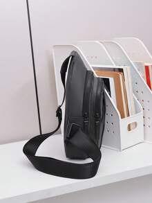 2026新款男士极简斜挎包，时尚休闲单肩包，大容量运动小背包 - 灰色 - 查看 3