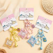 Chiikawa Hachiware&Chiikawa&Usagi,Cartoon Image High Transparent Acrylic Pendant, Bag Keychain Ornament,Cute Ornament, Anime Peripheral Collection,Creative Gift(1 PC) - Multicolor - View 2