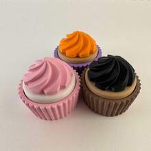 1pc/2pcs 3D Printed Mini Cupcake Clicker Keychain, Satisfying Tactile Stress Relief Toy, Cute Desk Fidget For Focus, Unique Gift For Adults - Multicolor - View 6