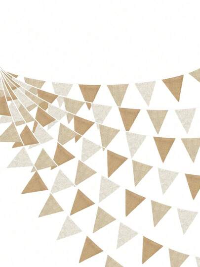 1/2pcs Tricolor Ombre Thick Linen Flag, Linen Hanging Flag And Linen Rope Tassel - Ideal For Birthday, Wedding, Engagement, Camping, Country And Boho Theme Parties, Spring Celebrations, Easter, Graduation Parties, And Christmas Decor