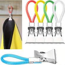 Set Of 4 Towel Clips For Tea Towels, Suitable For Kitchen And Bathroom Use, Featuring Multipurpose Hangers With Loop Hooks For Convenient Home Storage, Sturdy Non-Slip Design With Strong Grip For Dish Cloth, Napkin, And Mother's Day Gift. - Multicolor - View 2