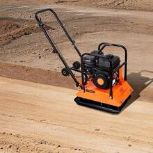 Plate Compactor, 6.5 HP 196CC Gas Engine, 5700 VPM Vibrating Ground Rammer, 4047 Lbs Compaction Force, 21 X 16 In Plate, Walk Behind Compactor For Paver Landscaping, Asphalt, Foundation, Soil - 336sq.in - View 1