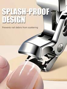 ANDVICTORY 1pc Nail Clipper With Nail Groove, Angled Design Suitable For Thick Nails, Wide Mouth, Heavy Duty Long Handle Nail Clipper - Multicolor - View 4