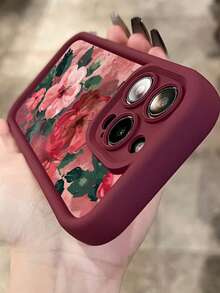 油画风格花卉图案 TPU 全包防摔手机壳，兼容 Apple 17/17 Air/17 Pro/7 Pro Max、16、15、14、13、12、11 Pro Plus Max - 彩色 - 查看 5