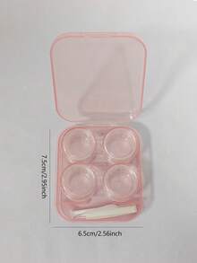 1 Set - 2pcs Portable Transparent Minimalist Contact Lens Case, Suitable For Summer Use - Multicolor - View 8